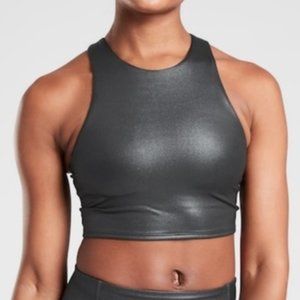 NEW Athleta Conscious Crop Sports Bra - NWT - Size Small - Black Shimmer